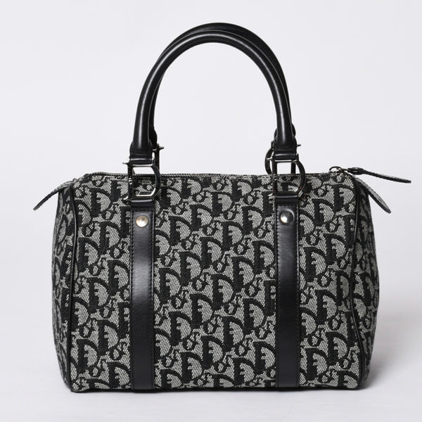 Christian Dior Trotter Pattern Mini Boston Bag BO G 0053 Good Condition Used 4a000821