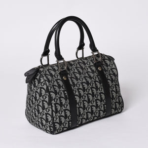 Christian Dior Trotter Pattern Mini Boston Bag BO G 0053 Good Condition Used 4a000821
