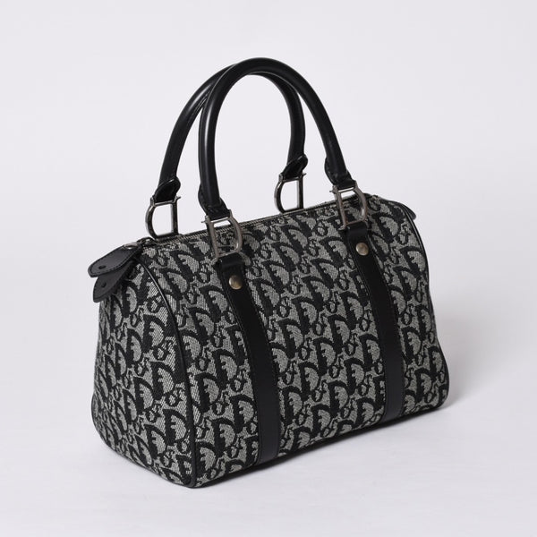 Christian Dior Trotter Pattern Mini Boston Bag BO G 0053 Good Condition Used 4a000821