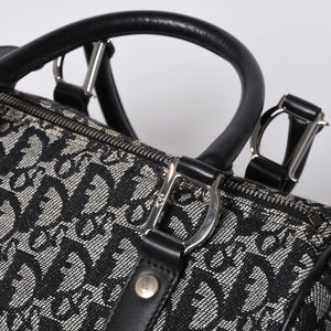 Christian Dior Trotter Pattern Mini Boston Bag BO G 0053 Good Condition Used 4a000821