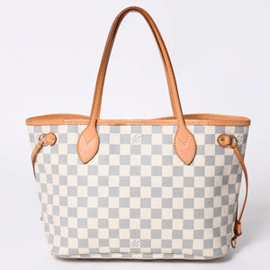LOUIS VUITTON Tote Bag Neverfull PM N51110 Damier Azur Canvas White Good Condition Used 4a000781