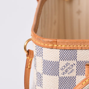 LOUIS VUITTON Tote Bag Neverfull PM N51110 Damier Azur Canvas White Good Condition Used 4a000781