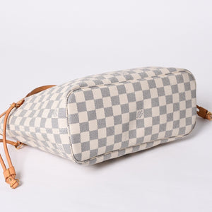 LOUIS VUITTON Tote Bag Neverfull PM N51110 Damier Azur Canvas White Good Condition Used 4a000781