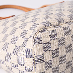 LOUIS VUITTON Tote Bag Neverfull PM N51110 Damier Azur Canvas White Good Condition Used 4a000781