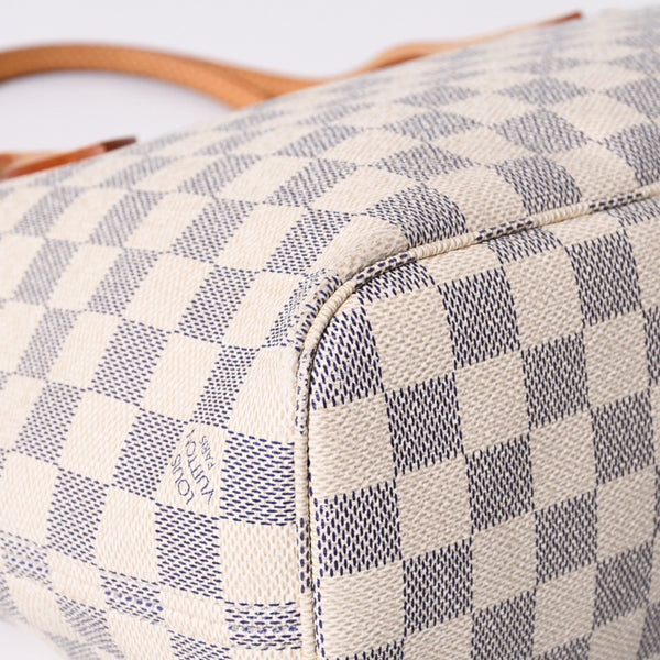LOUIS VUITTON Tote Bag Neverfull PM N51110 Damier Azur Canvas White Good Condition Used 4a000781