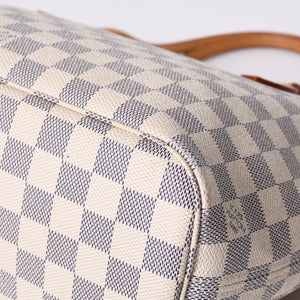 LOUIS VUITTON Tote Bag Neverfull PM N51110 Damier Azur Canvas White Good Condition Used 4a000781