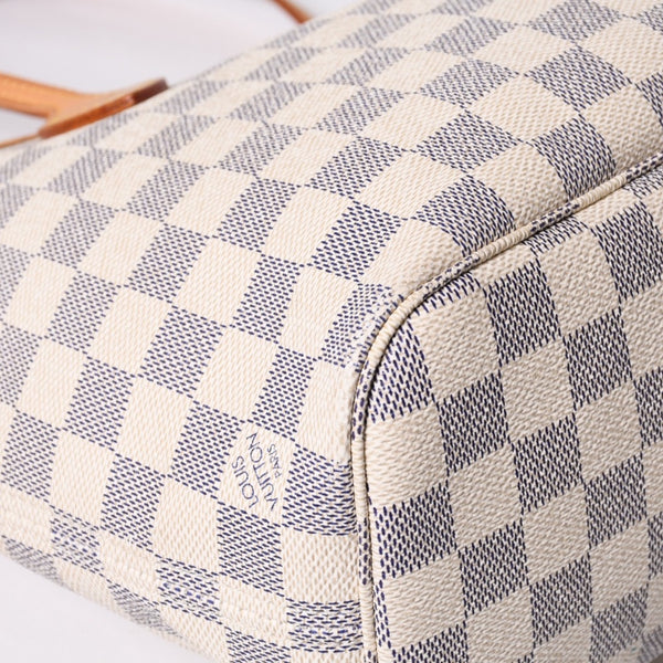 LOUIS VUITTON Tote Bag Neverfull PM N51110 Damier Azur Canvas White Good Condition Used 4a000781