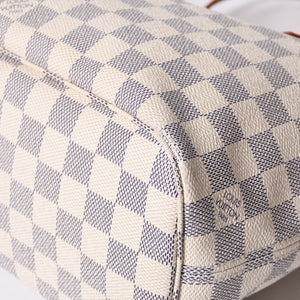 LOUIS VUITTON Tote Bag Neverfull PM N51110 Damier Azur Canvas White Good Condition Used 4a000781