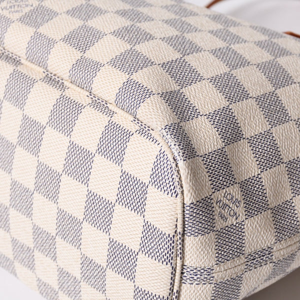LOUIS VUITTON Tote Bag Neverfull PM N51110 Damier Azur Canvas White Good Condition Used 4a000781