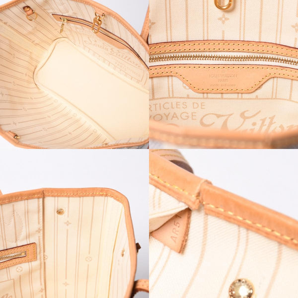 LOUIS VUITTON Tote Bag Neverfull PM N51110 Damier Azur Canvas White Good Condition Used 4a000781