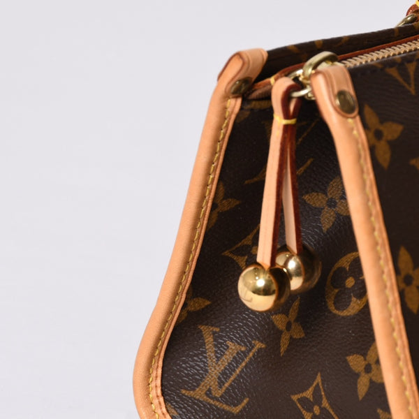 極美品 LOUIS VUITTON ルイヴィトン モノグラム ポパンクール ハンドバッグ M40009 ロゴ モノグラムキャンバス ブラウン 中古 4a000258
