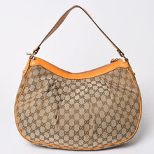 Load image into Gallery viewer, GUCCI グッチ スーキーGGキャンバスワンショルダーバッグ ベージュ オレンジ レザー ホボシェイプ シルバー金具 362726 204991 良品 中古 4a002084