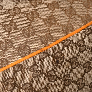 GUCCI Gucci Sookie GG Canvas One Shoulder Bag Beige Orange Leather Hobo Shape Silver Hardware 362726 204991 Good Used 4a002084