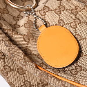 GUCCI Gucci Sookie GG Canvas One Shoulder Bag Beige Orange Leather Hobo Shape Silver Hardware 362726 204991 Good Used 4a002084