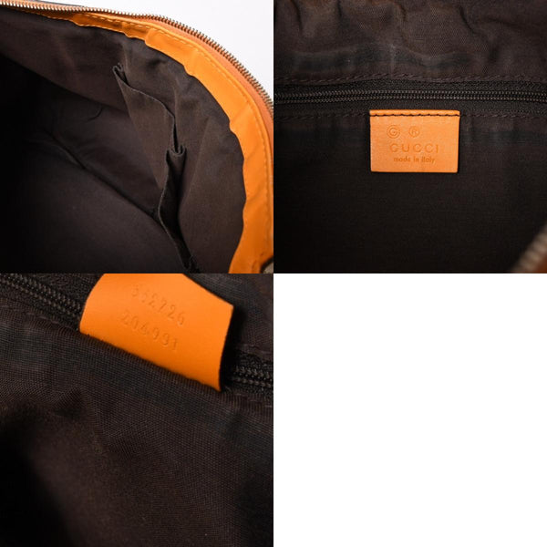 GUCCI Gucci Sookie GG Canvas One Shoulder Bag Beige Orange Leather Hobo Shape Silver Hardware 362726 204991 Good Used 4a002084