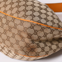 Load image into Gallery viewer, GUCCI グッチ スーキーGGキャンバスワンショルダーバッグ ベージュ オレンジ レザー ホボシェイプ シルバー金具 362726 204991 良品 中古 4a002084