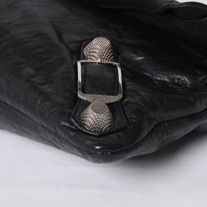 BALENCIAGA バレンシアガ ジャイアント エンベロープ クラッチバック 173082 レザー ブラック シルバー金具 美品 中古 4a000522