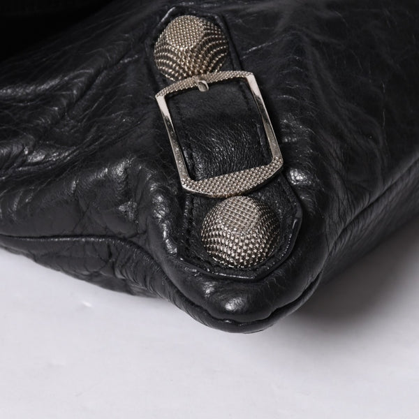 BALENCIAGA バレンシアガ ジャイアント エンベロープ クラッチバック 173082 レザー ブラック シルバー金具 美品 中古 4a000522