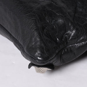 BALENCIAGA バレンシアガ ジャイアント エンベロープ クラッチバック 173082 レザー ブラック シルバー金具 美品 中古 4a000522