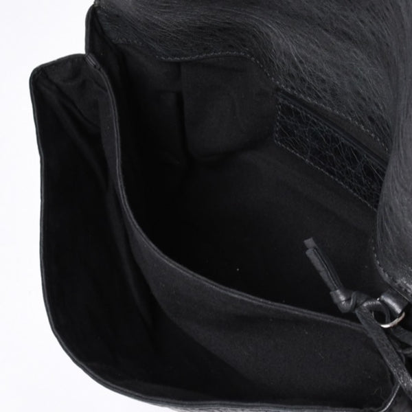 BALENCIAGA バレンシアガ ジャイアント エンベロープ クラッチバック 173082 レザー ブラック シルバー金具 美品 中古 4a000522
