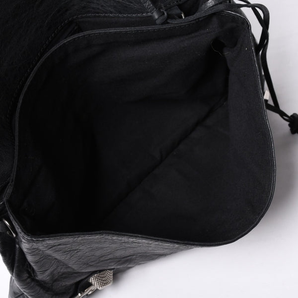 BALENCIAGA バレンシアガ ジャイアント エンベロープ クラッチバック 173082 レザー ブラック シルバー金具 美品 中古 4a000522