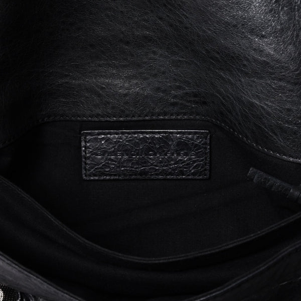 BALENCIAGA バレンシアガ ジャイアント エンベロープ クラッチバック 173082 レザー ブラック シルバー金具 美品 中古 4a000522