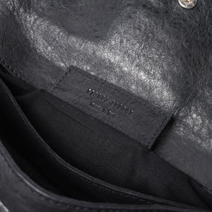 BALENCIAGA バレンシアガ ジャイアント エンベロープ クラッチバック 173082 レザー ブラック シルバー金具 美品 中古 4a000522