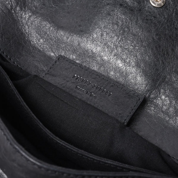 BALENCIAGA バレンシアガ ジャイアント エンベロープ クラッチバック 173082 レザー ブラック シルバー金具 美品 中古 4a000522