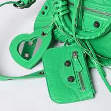 画像をギャラリービューアに読み込む, 極美品 BALENCIAGA バレンシアガ NEO CAGOLE ネオカゴール XS 2WAY ハンドバッグ 700940 レザー グリーン 中古 4a000853