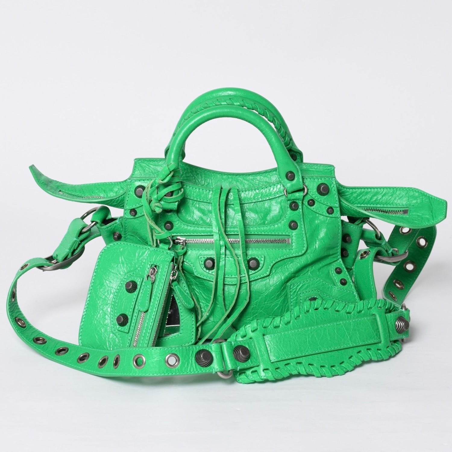 希少　オールド　バレンシアガ　2way ボストンバッグ　ロゴ金具　緑　y2k BALENCIAGA – Casanova Vintage