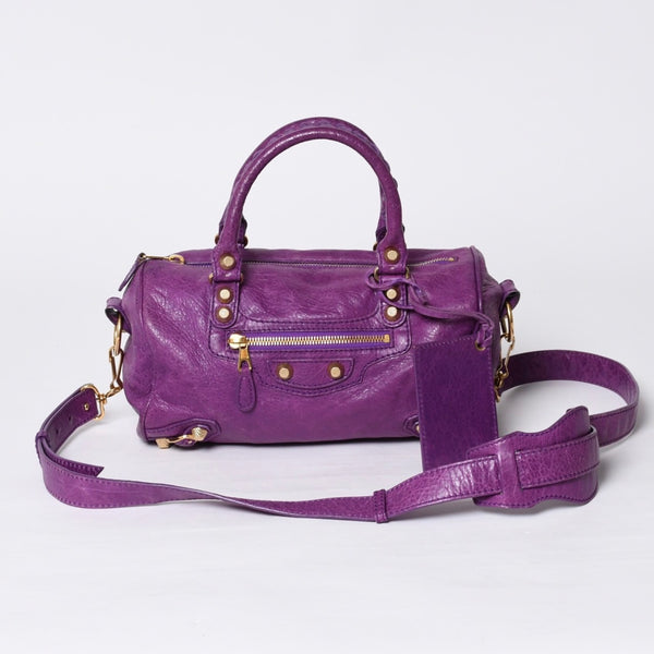 Very Good Condition BALENCIAGA Classic Mini Twiggy 2WAY Handbag Shoulder Bag Purple 331684 Used 4a000380
