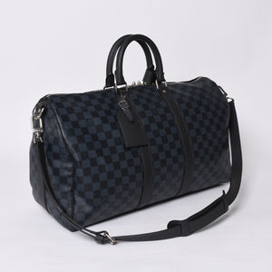 Like new LOUIS VUITTON Keepall Bandouliere 45 Boston bag 2WAY Damier Ecobalt N41349 Used 4a000668
