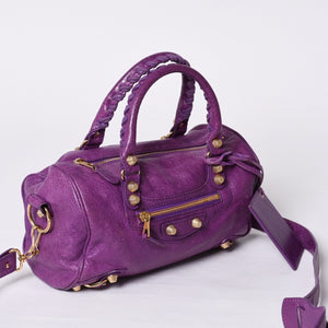 Very Good Condition BALENCIAGA Classic Mini Twiggy 2WAY Handbag Shoulder Bag Purple 331684 Used 4a000380