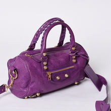 画像をギャラリービューアに読み込む, 極美品 BALENCIAGA バレンシアガ クラシックミニツィギー 2WAY ハンドバッグ ショルダーバッグ パープル 331684 中古 4a000380