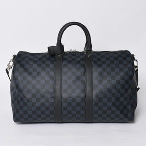 Like new LOUIS VUITTON Keepall Bandouliere 45 Boston bag 2WAY Damier Ecobalt N41349 Used 4a000668