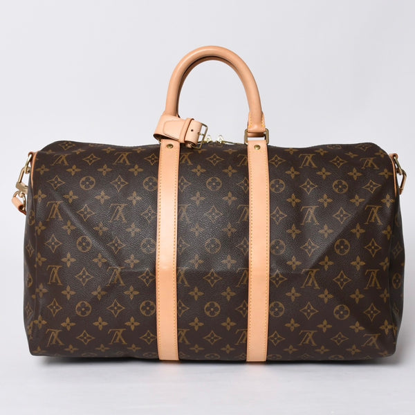新品同様 LOUIS VUITTON ルイヴィトン キーポル バンドリエール45 ボストンバッグ M41418 モノグラム ブラウン ゴールド金具 中古 4a000667