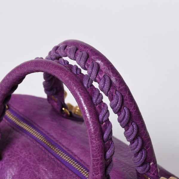 Very Good Condition BALENCIAGA Classic Mini Twiggy 2WAY Handbag Shoulder Bag Purple 331684 Used 4a000380