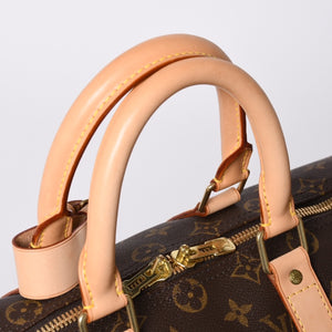 新品同様 LOUIS VUITTON ルイヴィトン キーポル バンドリエール45 ボストンバッグ M41418 モノグラム ブラウン ゴールド金具 中古 4a000667