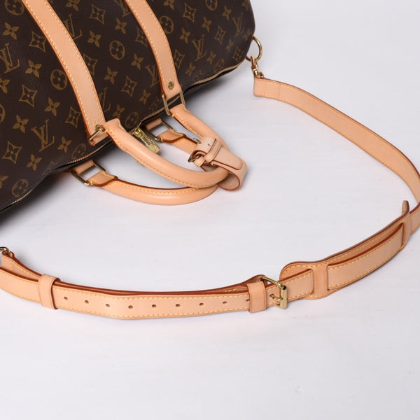 新品同様 LOUIS VUITTON ルイヴィトン キーポル バンドリエール45 ボストンバッグ M41418 モノグラム ブラウン ゴールド金具 中古 4a000667