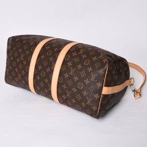 新品同様 LOUIS VUITTON ルイヴィトン キーポル バンドリエール45 ボストンバッグ M41418 モノグラム ブラウン ゴールド金具 中古 4a000667