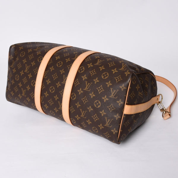 新品同様 LOUIS VUITTON ルイヴィトン キーポル バンドリエール45 ボストンバッグ M41418 モノグラム ブラウン ゴールド金具 中古 4a000667