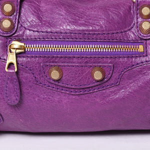 Very Good Condition BALENCIAGA Classic Mini Twiggy 2WAY Handbag Shoulder Bag Purple 331684 Used 4a000380