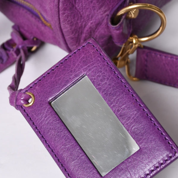 Very Good Condition BALENCIAGA Classic Mini Twiggy 2WAY Handbag Shoulder Bag Purple 331684 Used 4a000380