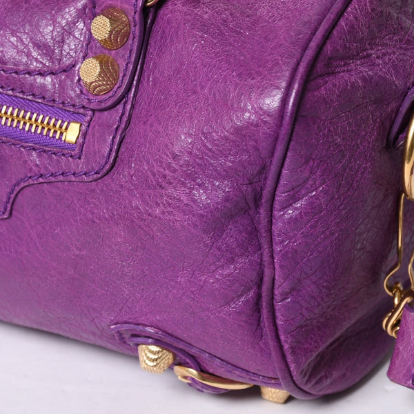 Very Good Condition BALENCIAGA Classic Mini Twiggy 2WAY Handbag Shoulder Bag Purple 331684 Used 4a000380