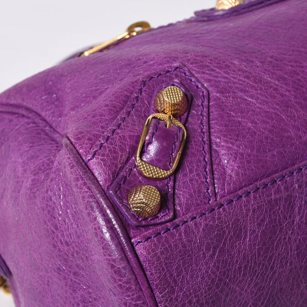 Very Good Condition BALENCIAGA Classic Mini Twiggy 2WAY Handbag Shoulder Bag Purple 331684 Used 4a000380