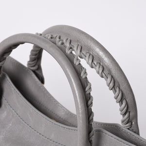 極美品 BALENCIAGA Giant City バレンシアガ ジャイアント シティ 2WAYバッグ 281770 レザー グレー ゴールド金具 中古 4a000614