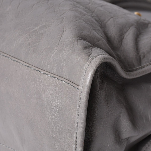 極美品 BALENCIAGA Giant City バレンシアガ ジャイアント シティ 2WAYバッグ 281770 レザー グレー ゴールド金具 中古 4a000614