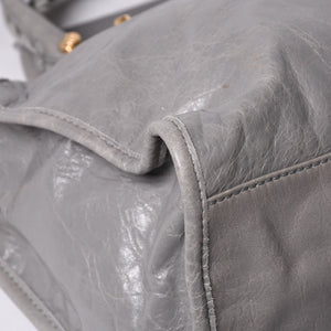 極美品 BALENCIAGA Giant City バレンシアガ ジャイアント シティ 2WAYバッグ 281770 レザー グレー ゴールド金具 中古 4a000614
