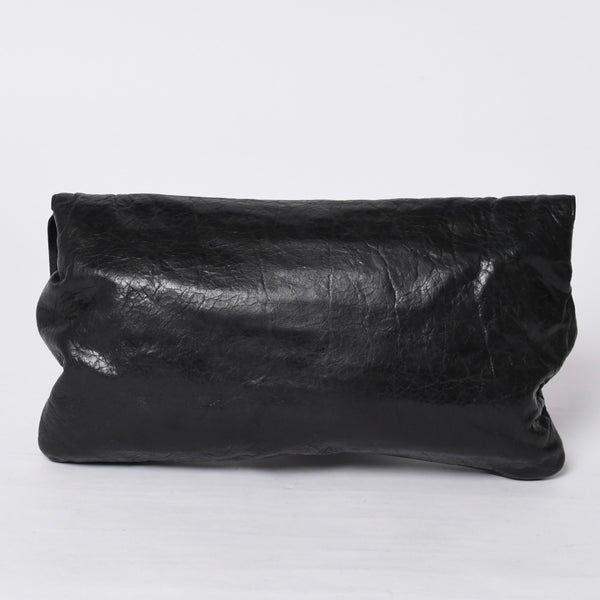 BALENCIAGA バレンシアガ ジャイアント エンベロープ クラッチバック 173082 レザー ブラック シルバー金具 美品 中古 4a000522