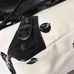 BALENCIAGA バレンシアガ CITY BAG シティバッグ Shoulder Bag ショルダーバッグ キャンバスレザー ブラック ホワイト 103208・9382 美品 中古 4a000878